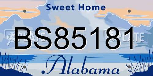 BS85181 Alabama License Plate