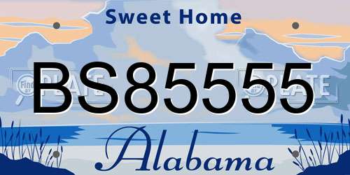 BS85555 Alabama License Plate