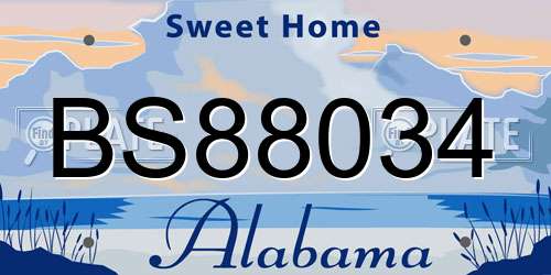 BS88034 Alabama License Plate