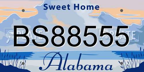 BS88555 Alabama License Plate