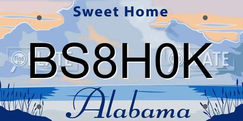 BS8H0K Alabama License Plate