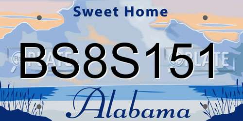 BS8S151 Alabama License Plate