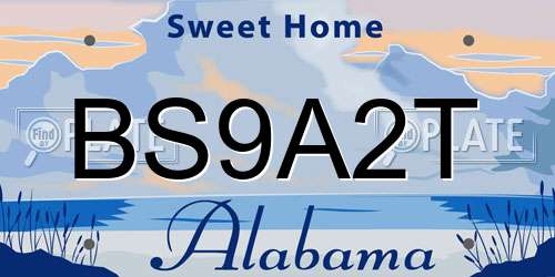 BS9A2T Alabama License Plate