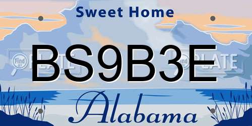 BS9B3E Alabama License Plate