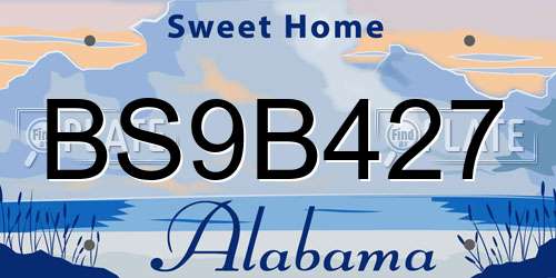 BS9B427 Alabama License Plate