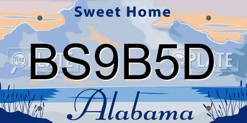 BS9B5D Alabama License Plate