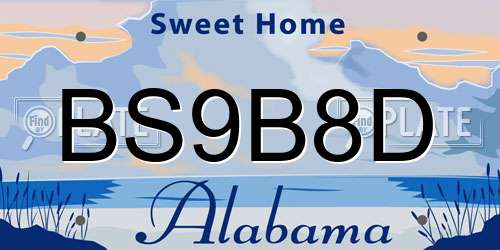 BS9B8D Alabama License Plate