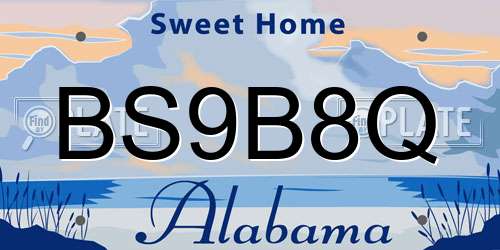 BS9B8Q Alabama License Plate
