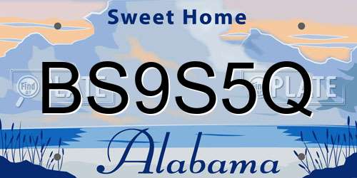 BS9S5Q Alabama License Plate