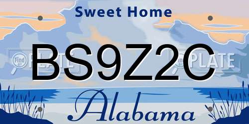 BS9Z2C Alabama License Plate