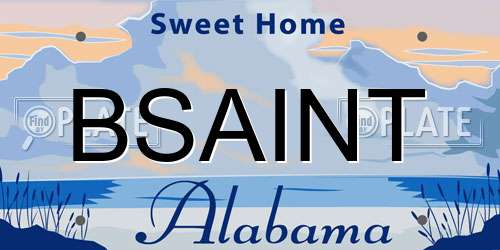 BSAINT Alabama License Plate
