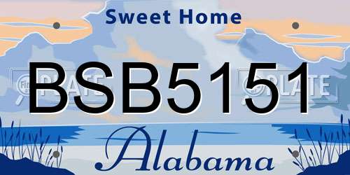 BSB5151 Alabama License Plate