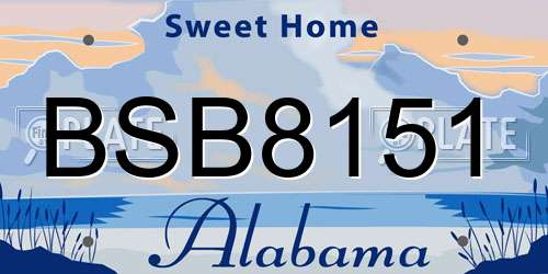 BSB8151 Alabama License Plate