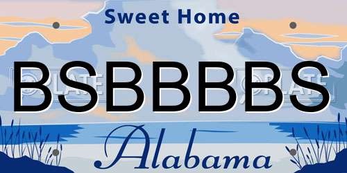 BSBBBBS Alabama License Plate