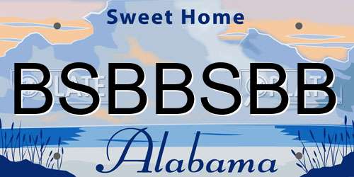BSBBSBB Alabama License Plate