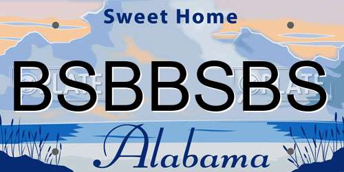 BSBBSBS Alabama License Plate