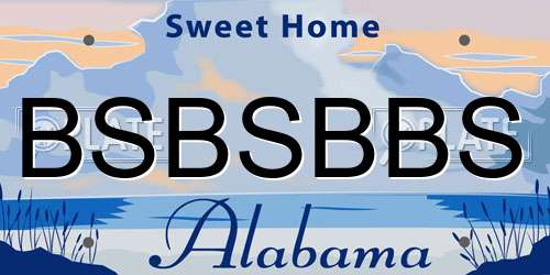 BSBSBBS Alabama License Plate
