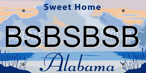 BSBSBSB Alabama License Plate