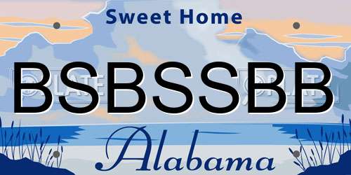 BSBSSBB Alabama License Plate