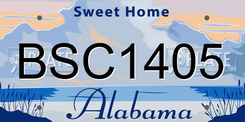 BSC1405 Alabama License Plate