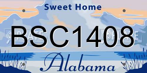 BSC1408 Alabama License Plate