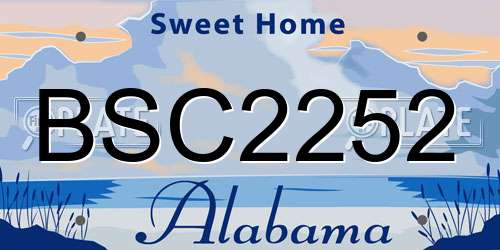 BSC2252 Alabama License Plate