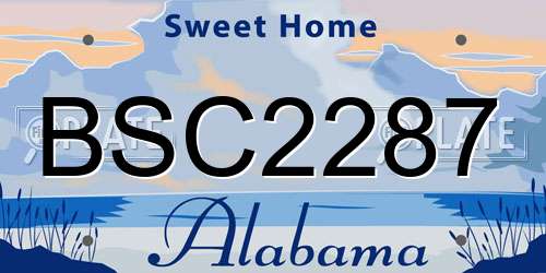 BSC2287 Alabama License Plate