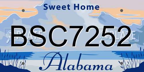 BSC7252 Alabama License Plate
