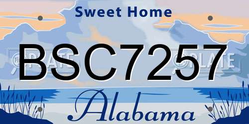 BSC7257 Alabama License Plate