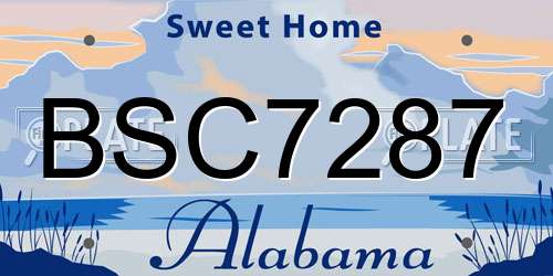 BSC7287 Alabama License Plate