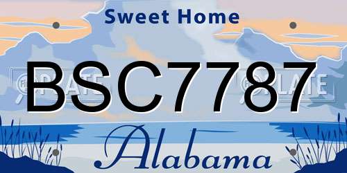 BSC7787 Alabama License Plate