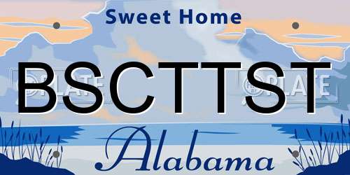 BSCTTST Alabama License Plate