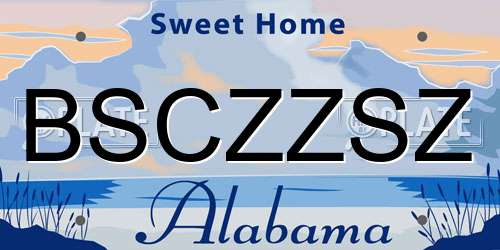 BSCZZSZ Alabama License Plate