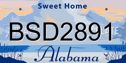 BSD2891 Alabama License Plate