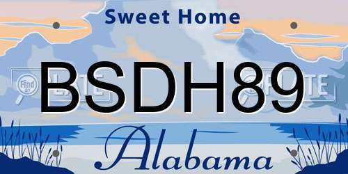 BSDH89 Alabama License Plate