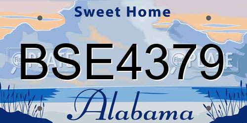 BSE4379 Alabama License Plate