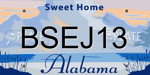 BSEJ13 Alabama License Plate