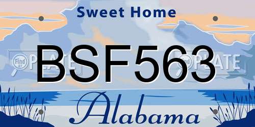 BSF563 Alabama License Plate