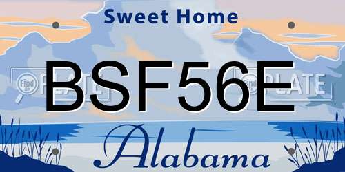 BSF56E Alabama License Plate