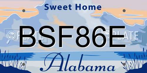 BSF86E Alabama License Plate