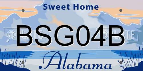 BSG04B Alabama License Plate