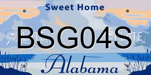 BSG04S Alabama License Plate