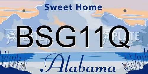 BSG11Q Alabama License Plate