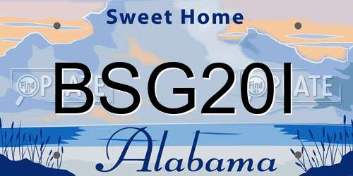 BSG20I Alabama License Plate