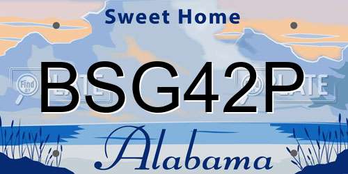 BSG42P Alabama License Plate