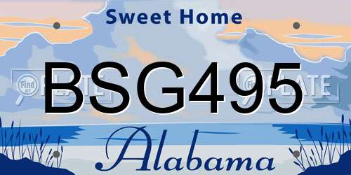 BSG495 Alabama License Plate