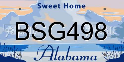 BSG498 Alabama License Plate