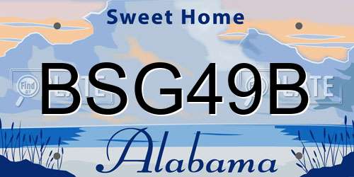 BSG49B Alabama License Plate