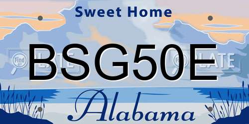 BSG50E Alabama License Plate