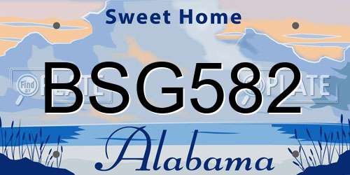 BSG582 Alabama License Plate